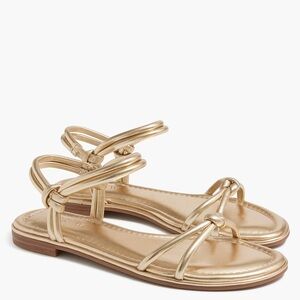 J Crew Gold Women's Knot ankle-strap sandals